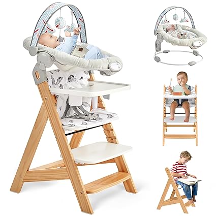 High Chair with Tray, Adjustable High Chair for Babies Toddler Adult