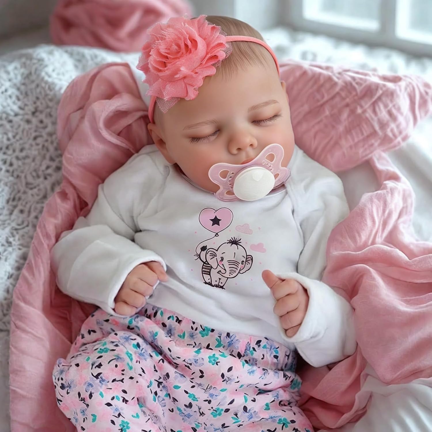Lifelike Reborn Baby Dolls Girl, 17 Inch Real Baby Doll Soft Body Realistic Newborn