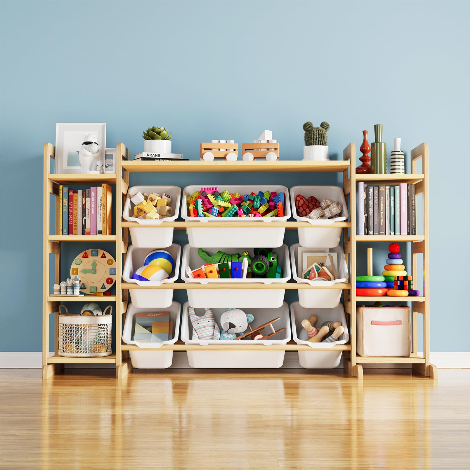 Large Toy Storage Organizer with 9 Bins