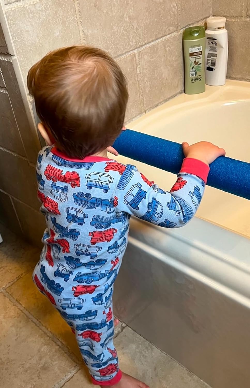 Bathtub Baby Gate Toddler Safety Bar - Non Slip Adjustable Height Bar for Baby Proofing