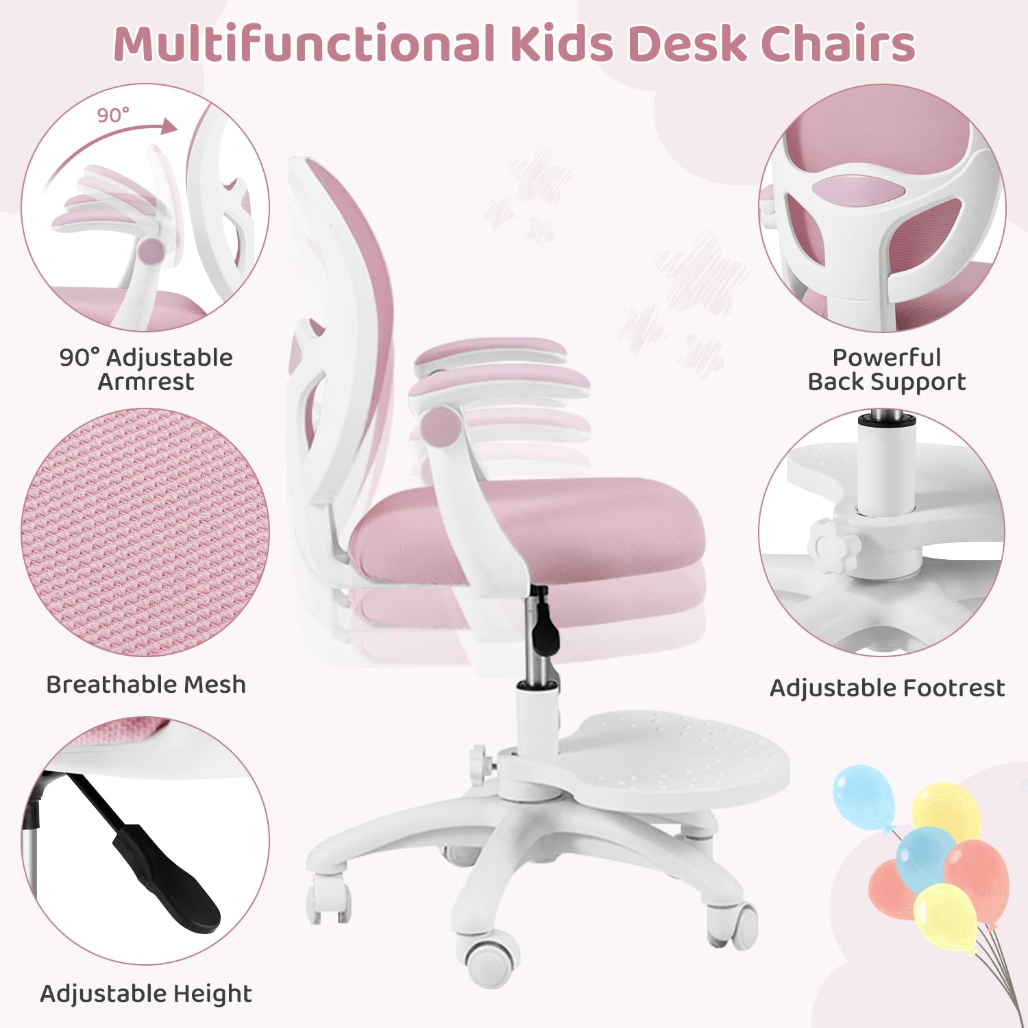 Ergonomic Kids Desk Chair with Adjustable Height
