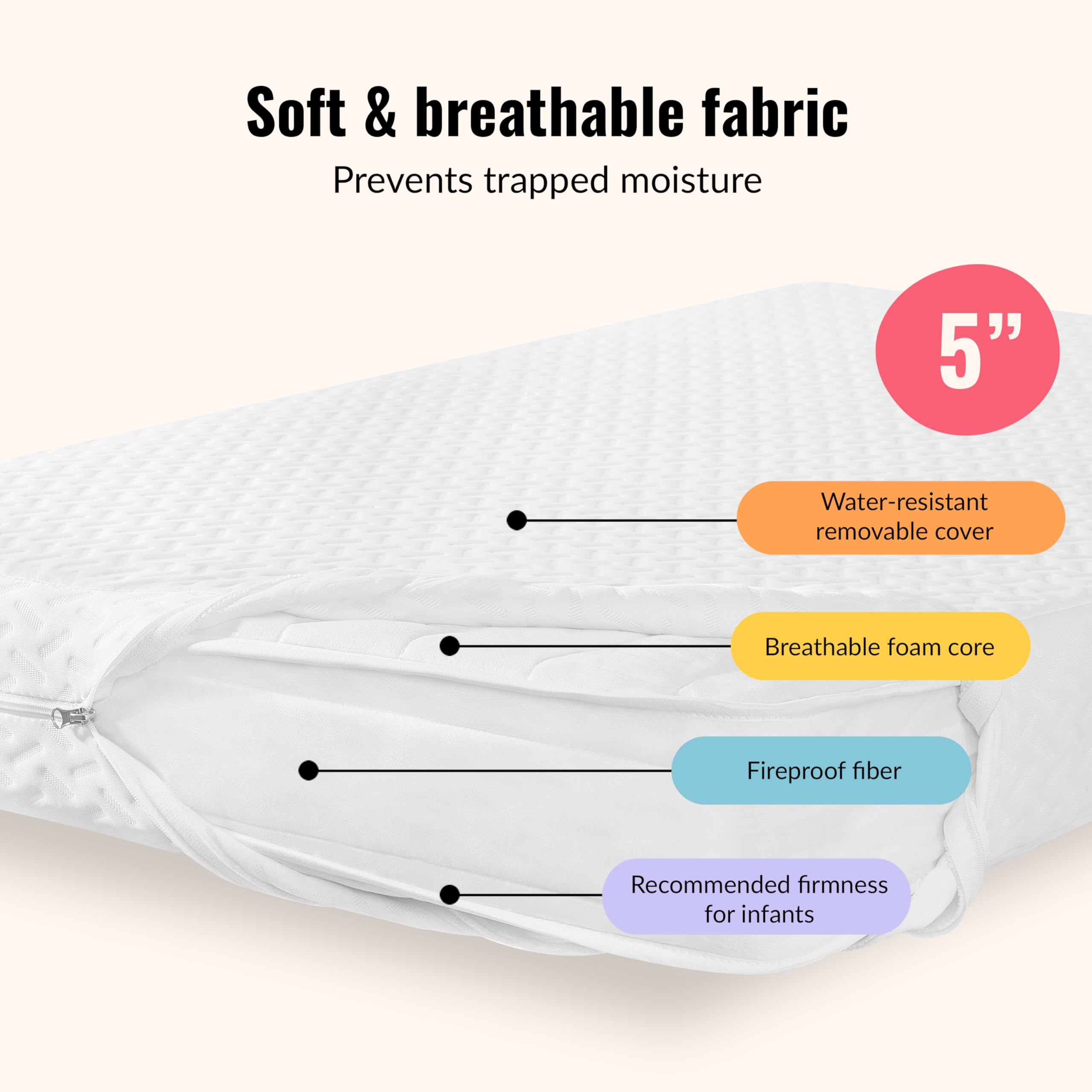 Dual-Sided Crib and Toddler Mattress