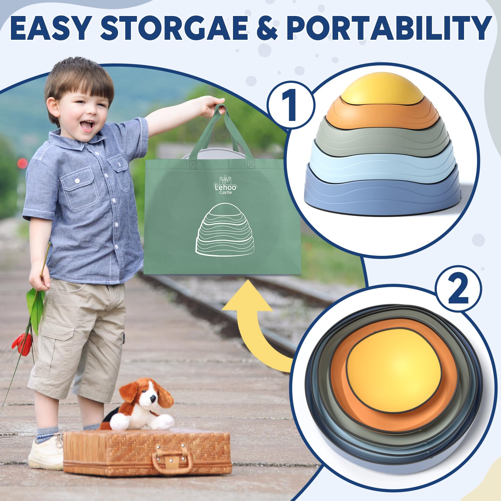 Stepping Stones for Kids - Non-Slip Balance Toys Indoor Outdoor