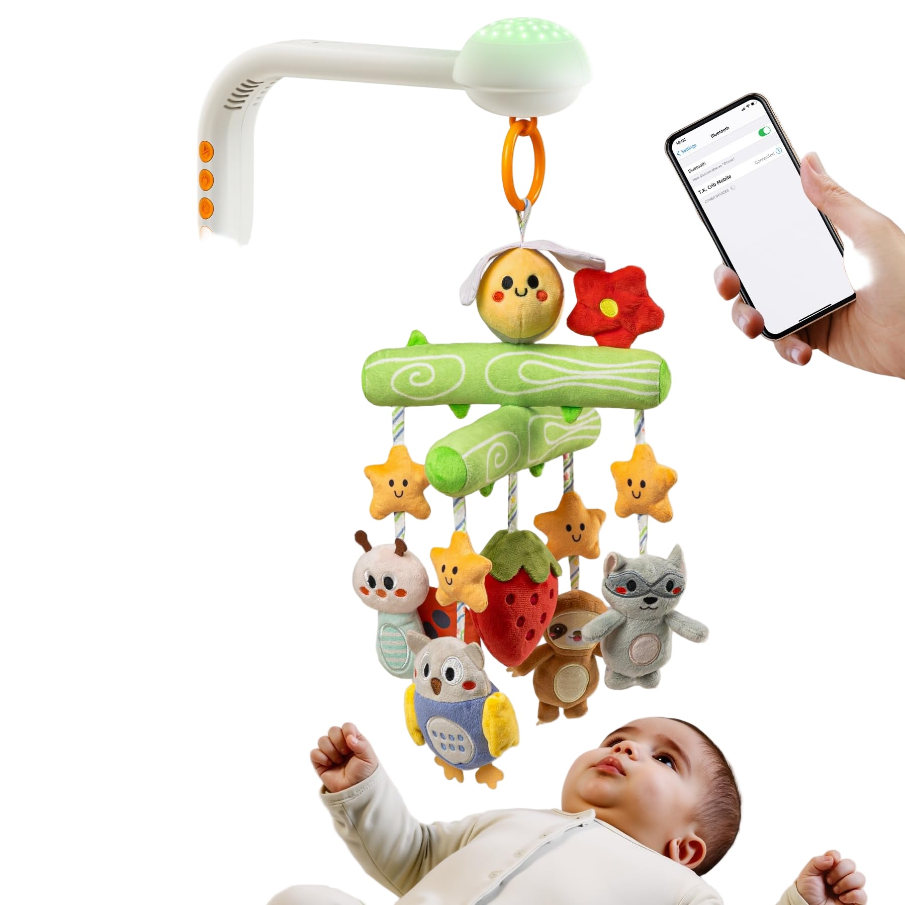 Crib Mobile with Music and Lights, Baby Mobile Cute Bee Crib Toys Hanging