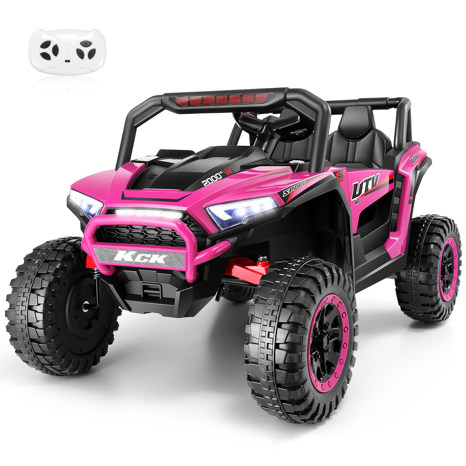 2 Seater Ride on Toys for Big Kids 24V, Electric Car UTV with Remote Control