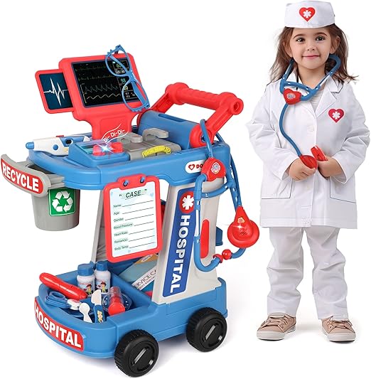 Doctor Kit for Toddlers Aged 2 3 4 5, Pretend Doctor Playset