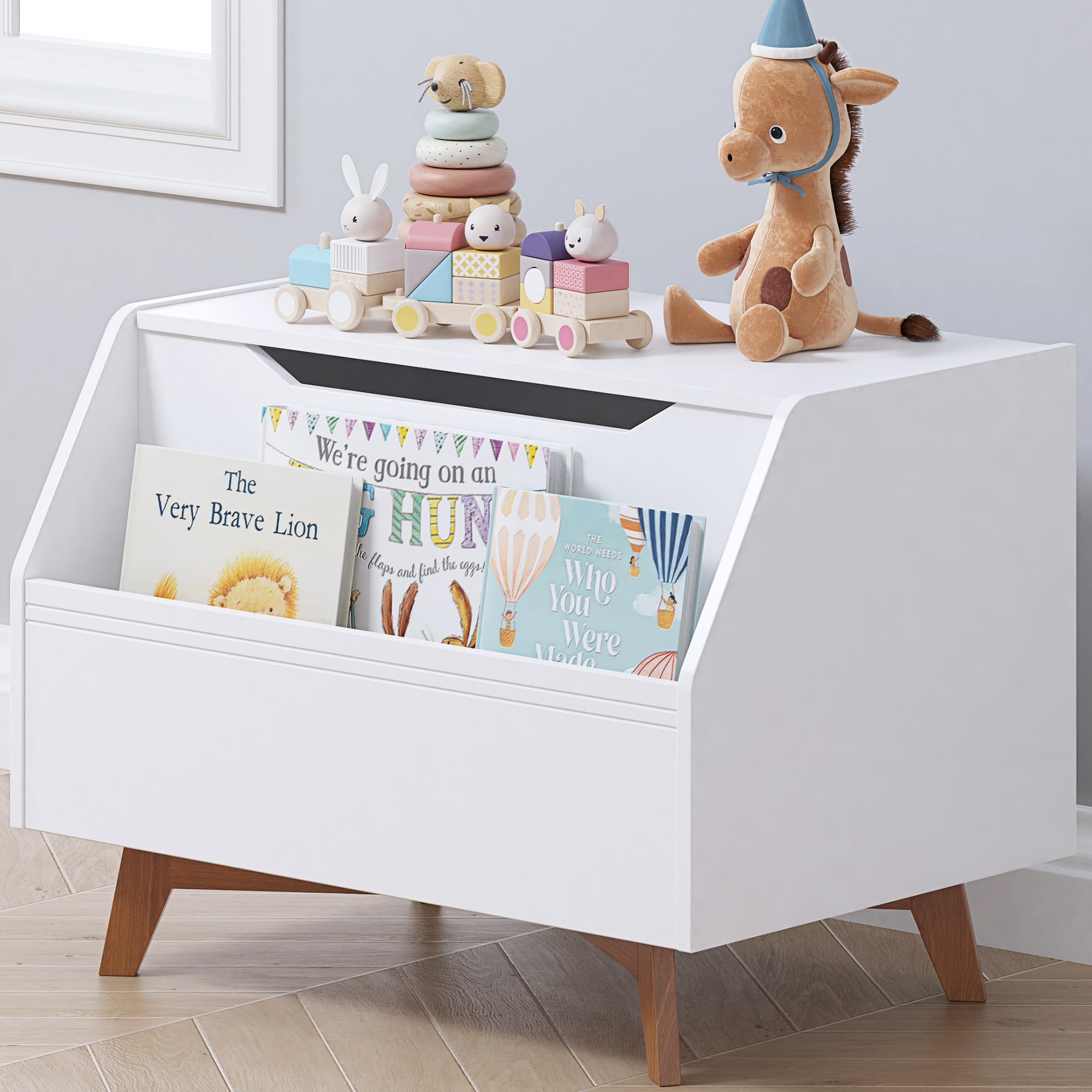Kids Toy Box, Wooden Toy Chest, Kids Storage Organizer Bench
