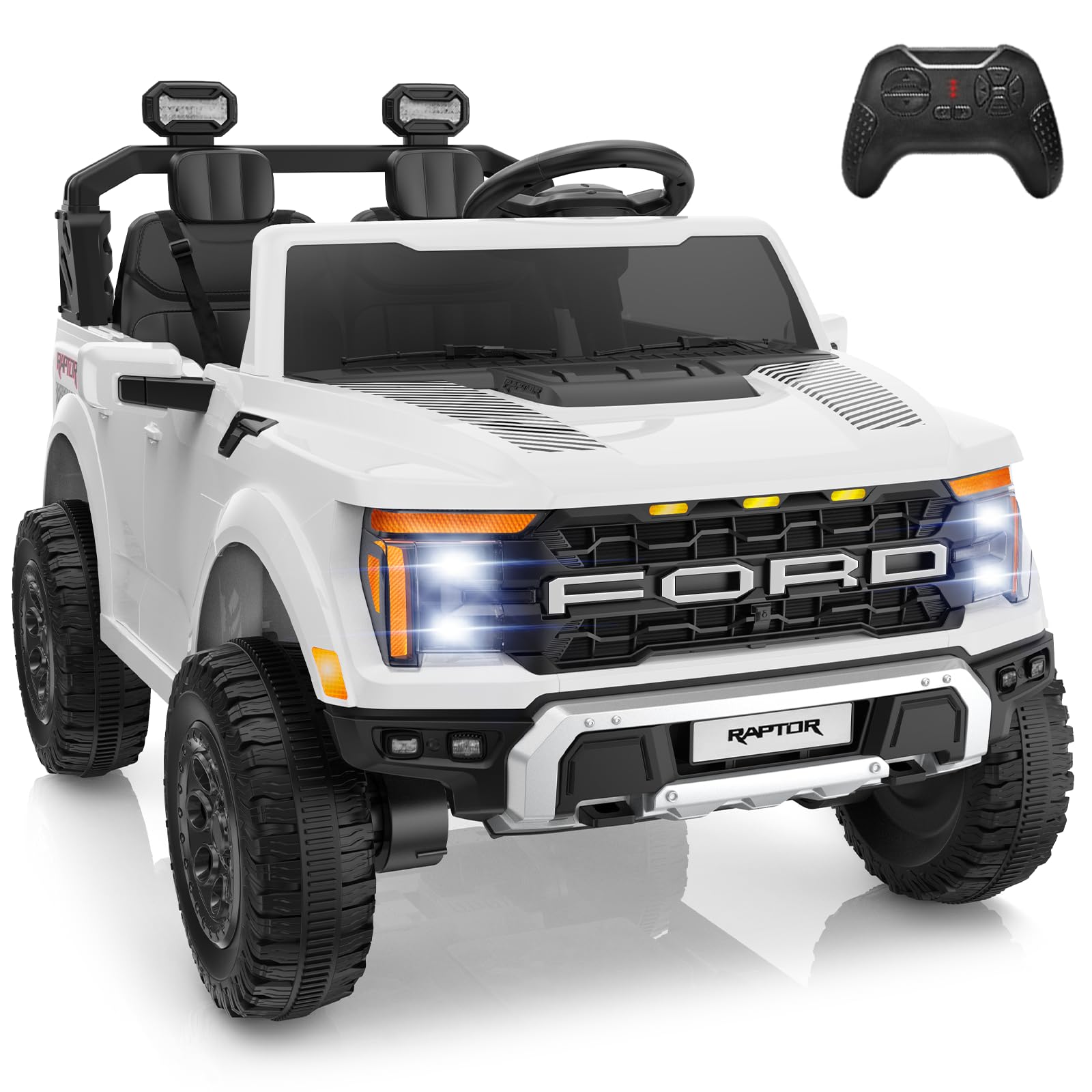 24V Ride On Toys for Big Kids, Ford F-150 Raptor 2 Seater Ride on Car w/Remote