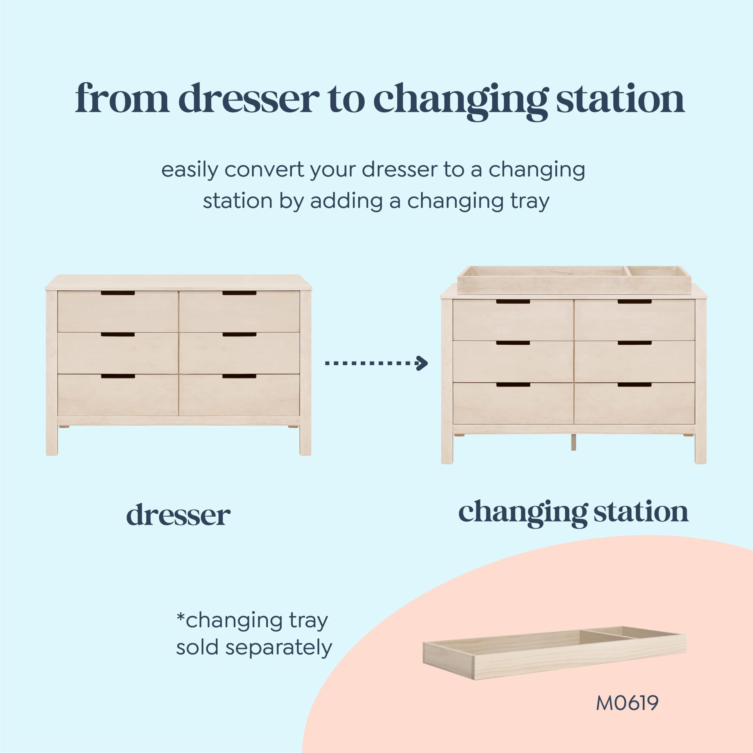 6-Drawer Baby Dresser for Nursery and Kids Bedroom