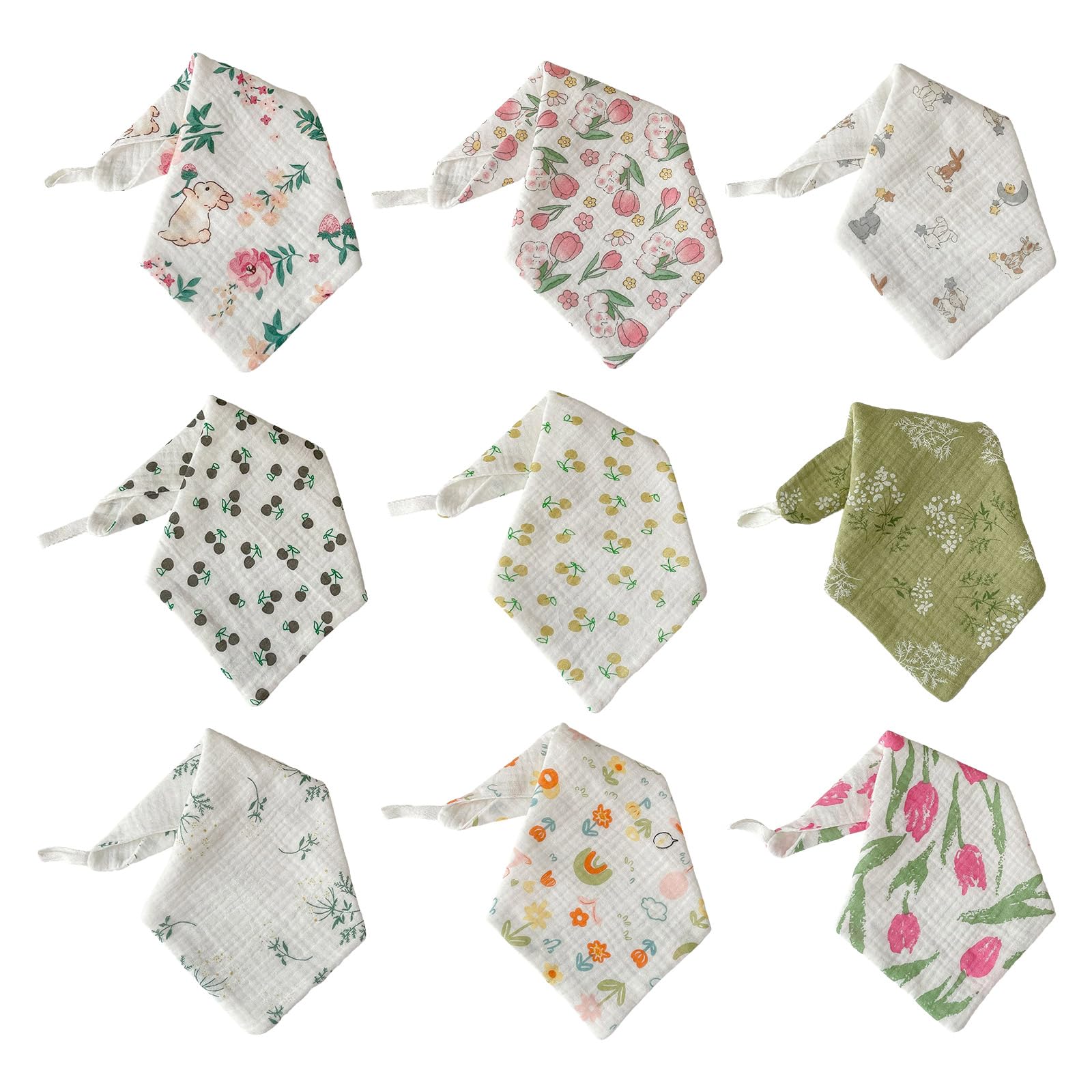 Baby Washcloth Square Baby Face-Towel Bibs for Girls & Boys 10"X10" Burp