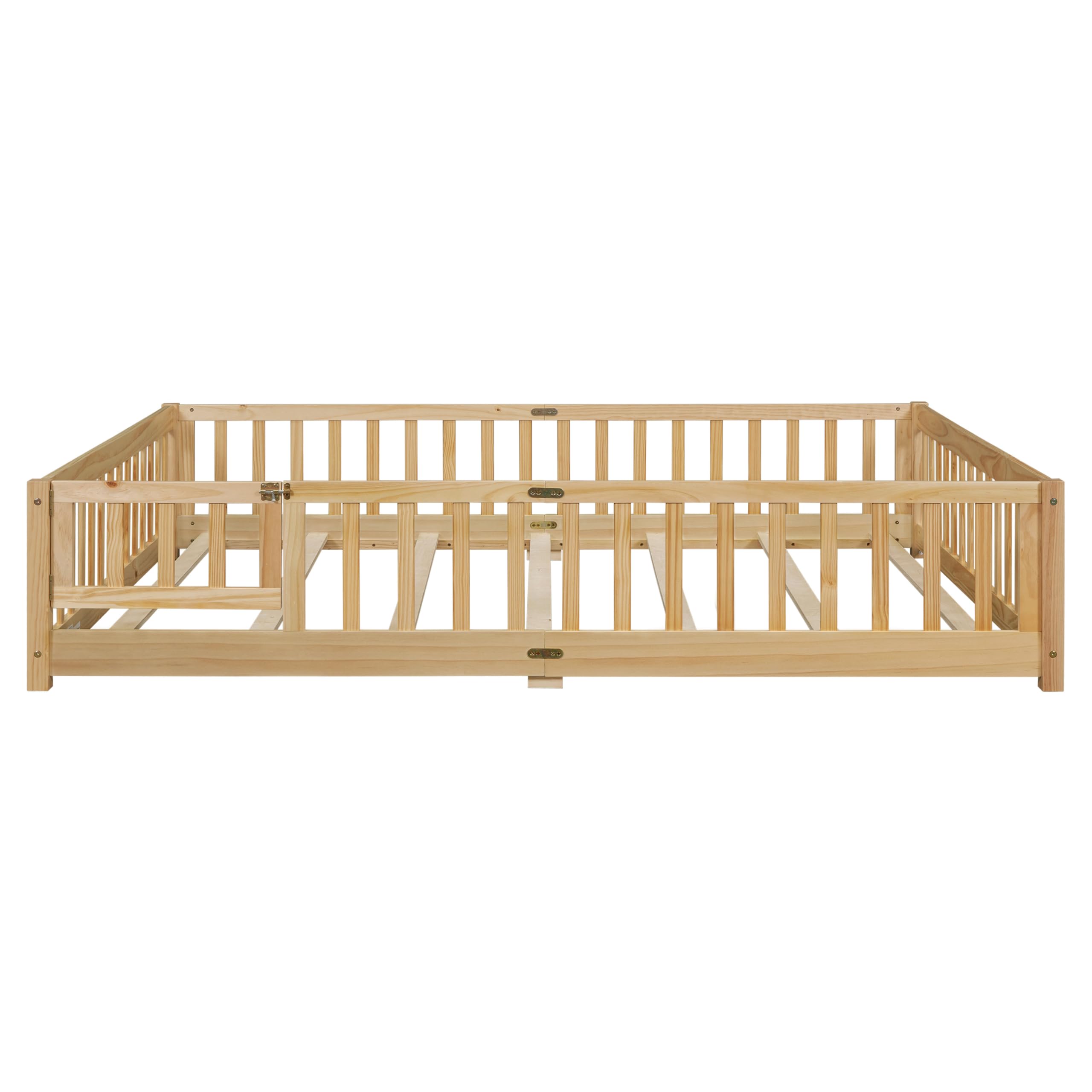 Queen Size Montessori Floor Bed with Guardrails
