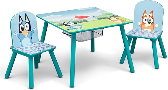 Bluey Kids Table and Chair Set with Storage (2 Chairs Included)