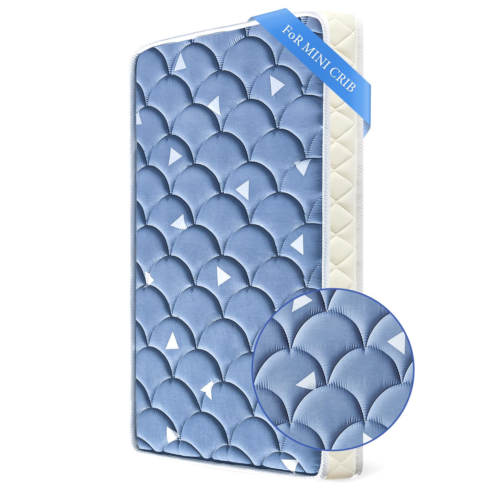 38’’x24’’ Mini Crib Mattress, Thickened Soft Breathable Foam