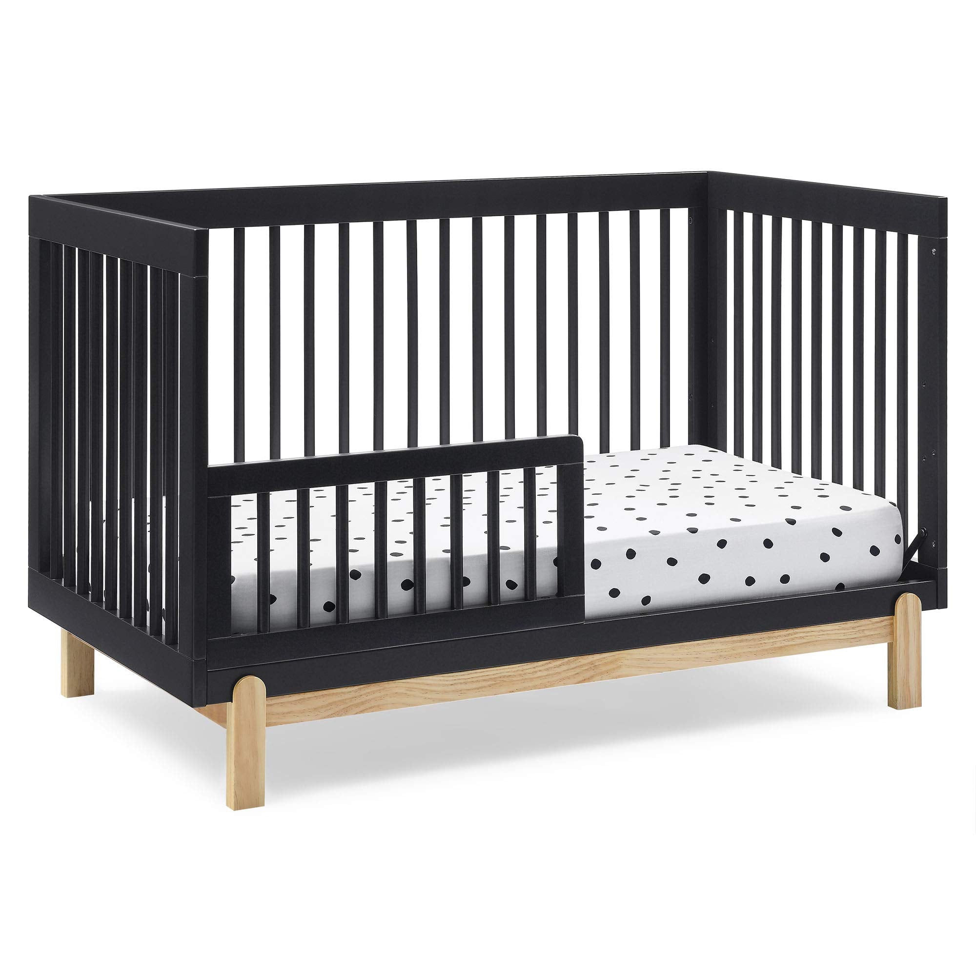 Poppy 4-in-1 Convertible Crib, Midnight Grey/Natural