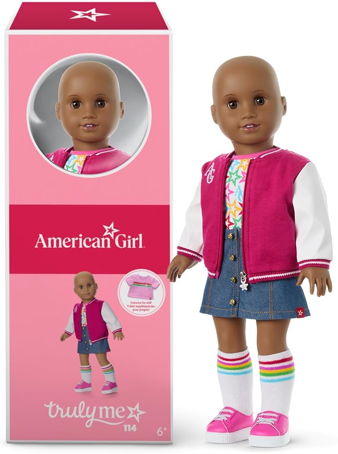 Truly Me 18-inch Doll #116 with Light-Blue Eyes, Wavy Purple-and-Pink Hair, Light Skin