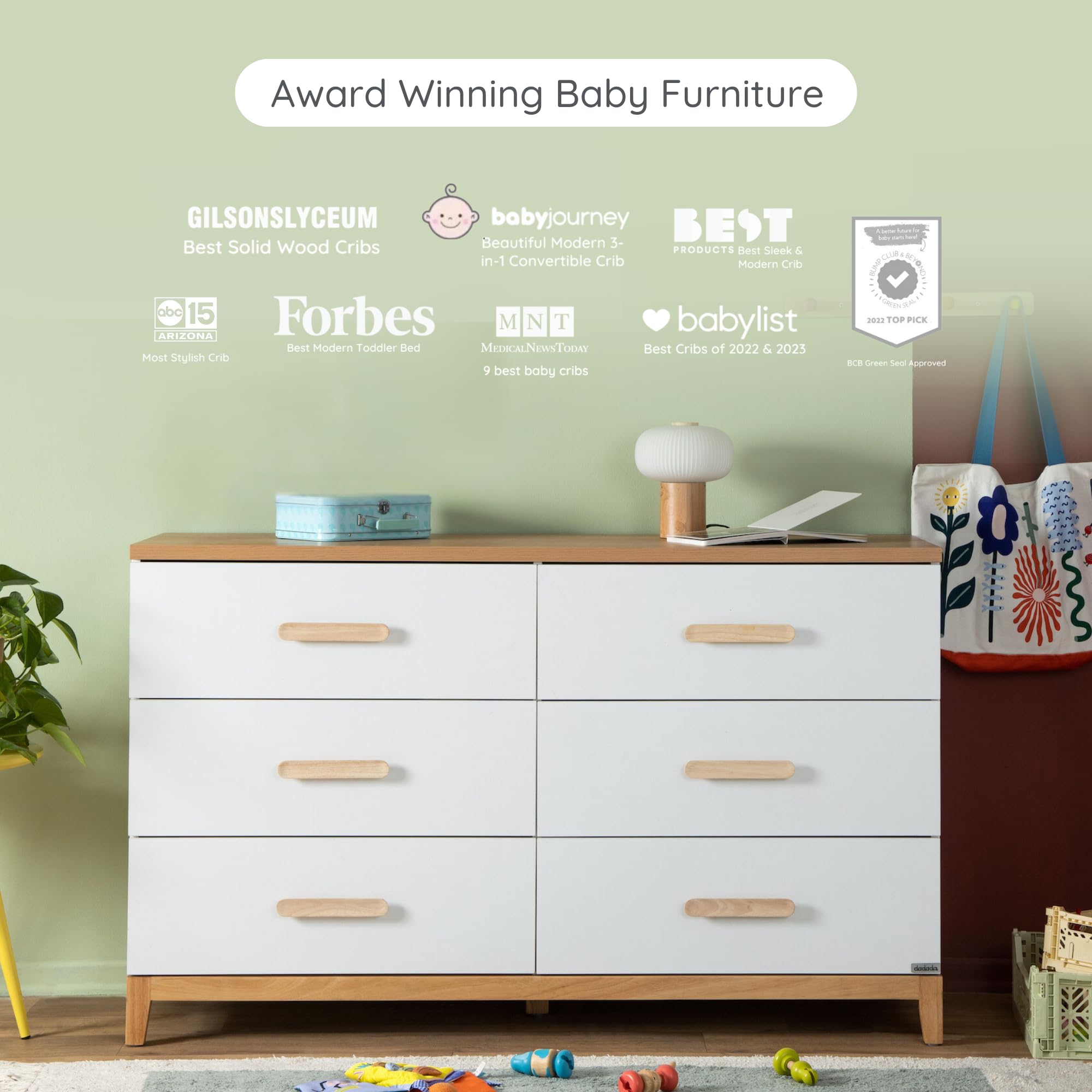 6-Drawer Nursery Dresser with Deep Storage and Anti-Tip Safety