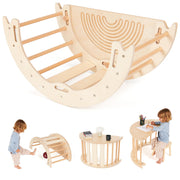 GROWGO Climbing Arch for Toddlers, Multiuse Montessori Climber, Toddler Rocker, Wooden Balance Board, Toy Storage, Easy to Assemble Play Gym - Detailed Guide Included, Perfect for Active Play