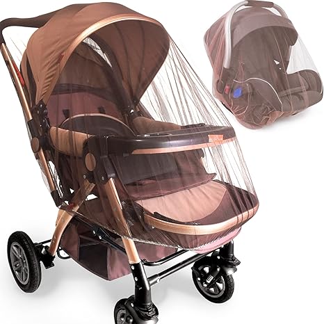Baby Stroller Mosquito Net (2 Pack) - Durable Mesh Protection for Bassinets