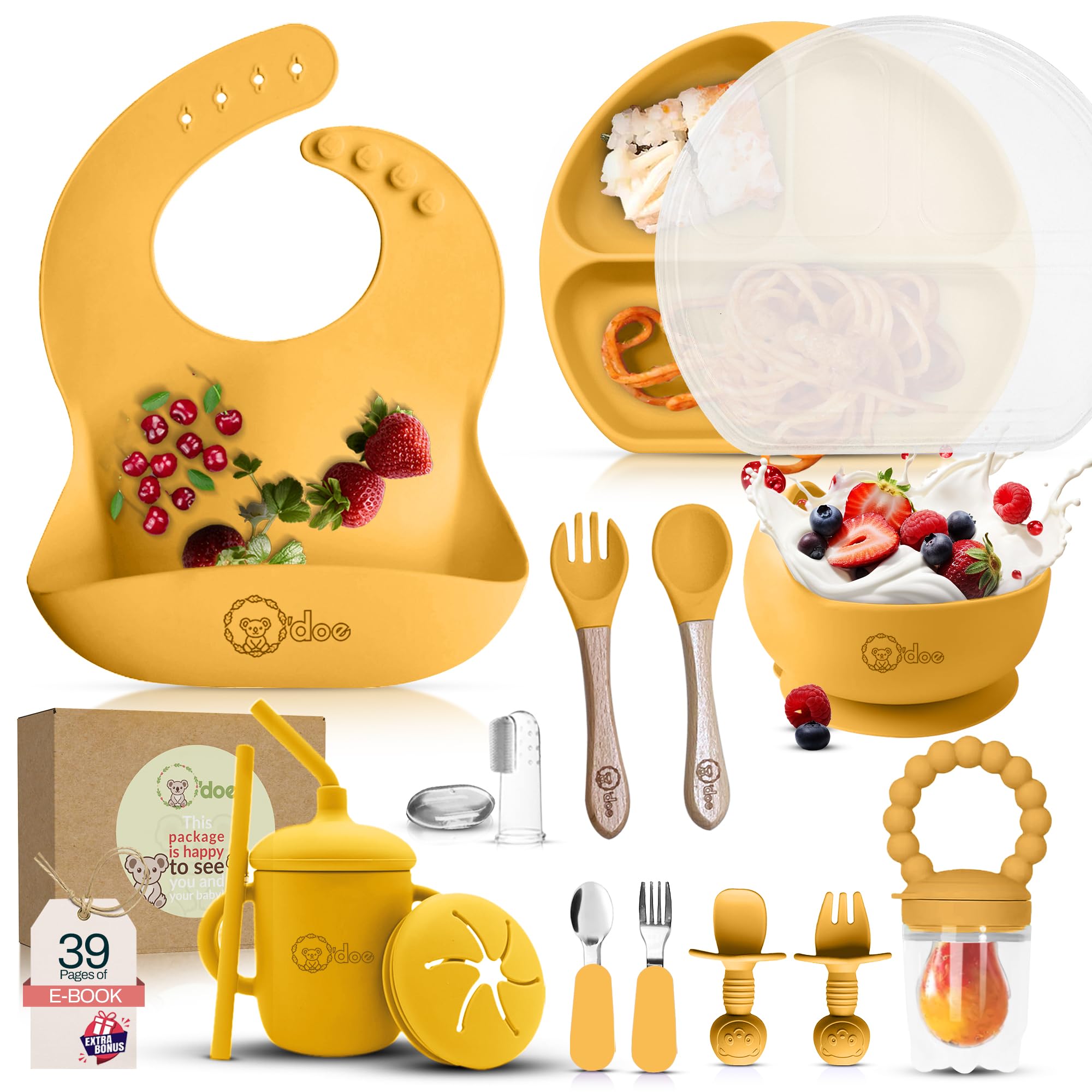 17-Piece Baby Feeding Set + Silicone Popsicle Molds with Freezer Tray | BPA-Free Baby Table