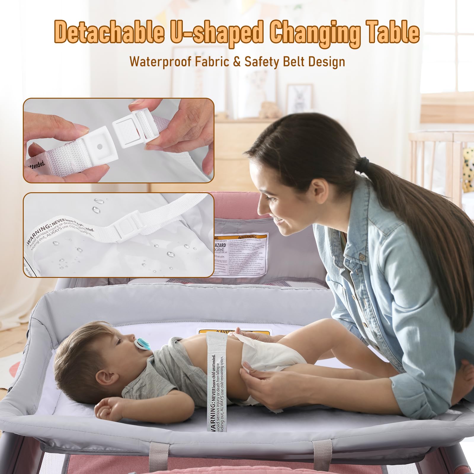5-in-1 Baby Bassinet with Changing Table and Playpen