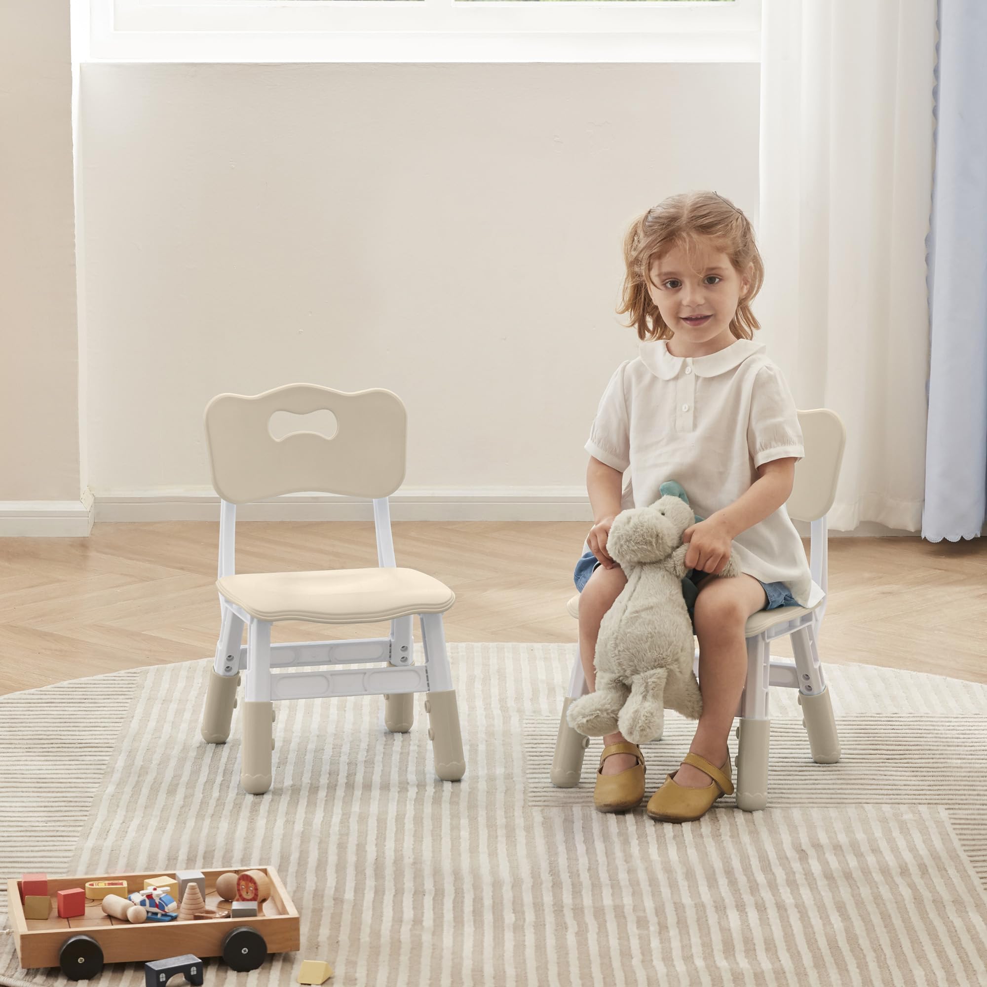 Adjustable Toddler 2 Chairs Set, 3 Level Adjustable Children’s Chair