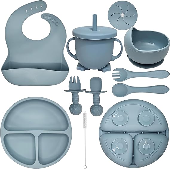 Silicone Baby Feeding Set, Baby Plates and Bowls Set