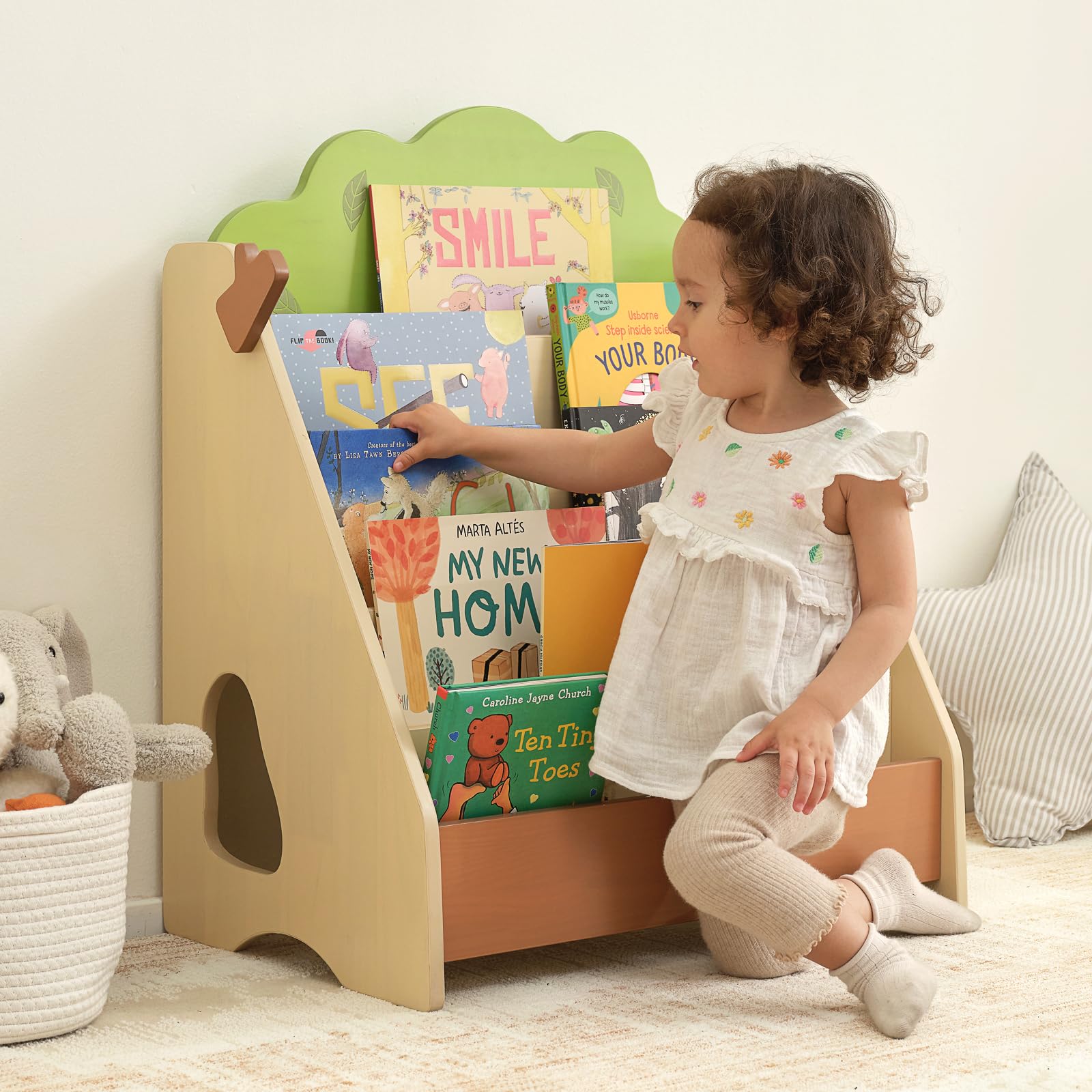 Tree Bookshelf for Kids - 5 Tier Front Facing Montessori Bookcase