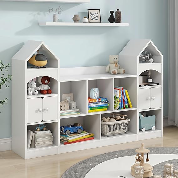 Kids Bookcase and Toy Storage Organizer, Children Bookshelf