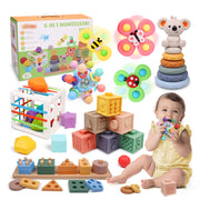 6 in 1 Baby Toys 6 to 12 Months, Montessori Toy for Toddlers 1-3, Infant Teething Babies Toy