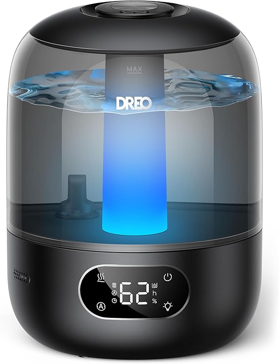 Humidifiers for Bedroom, 3L Top Fill 30H & 26dB Quiet Runtime for Large Room