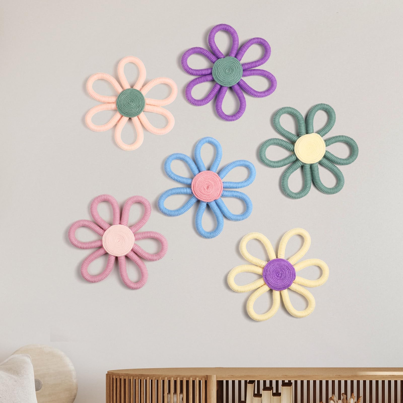 Boho Daisy Wall Decor Set for Nursery