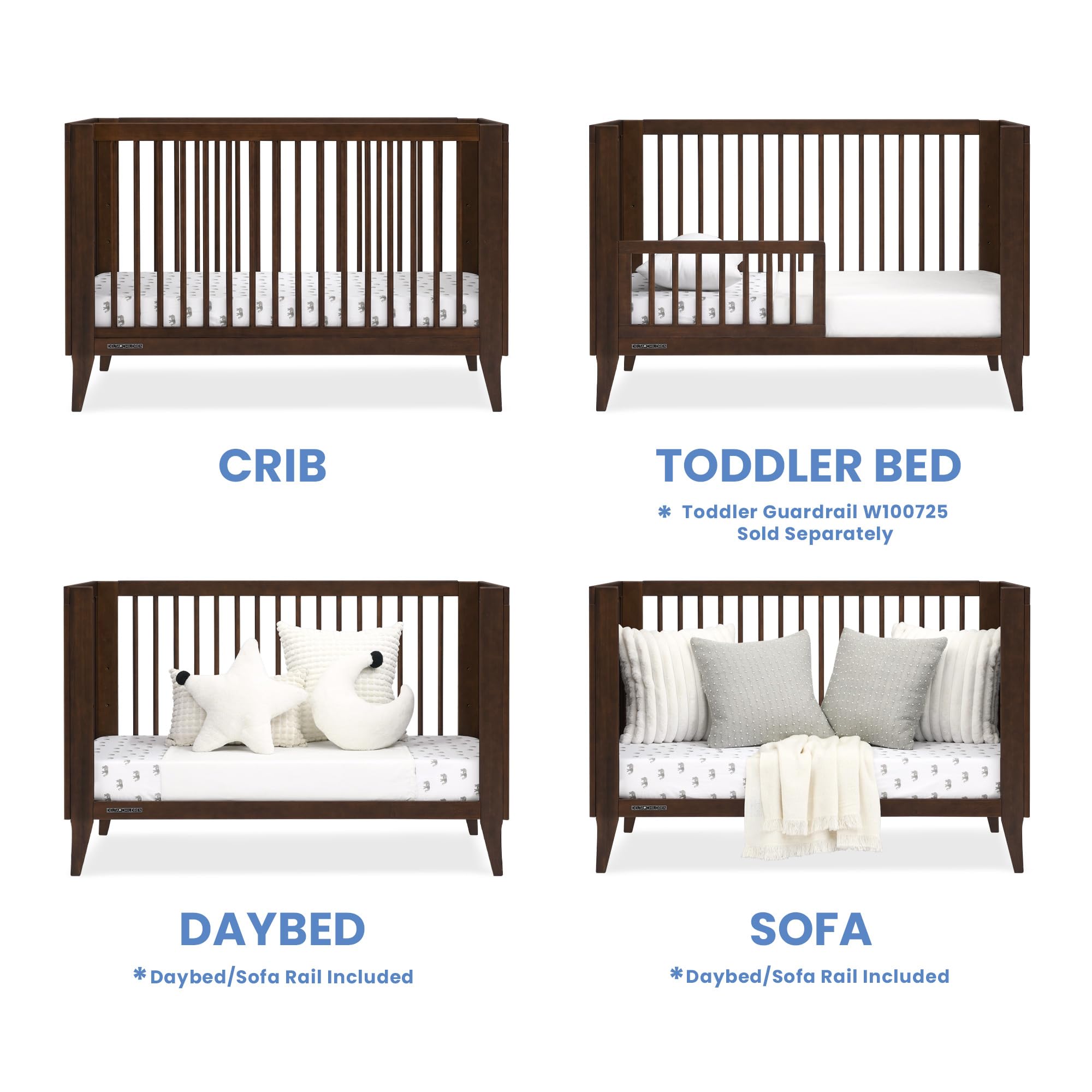 4-in-1 Convertible Crib Greenguard Gold Certified
