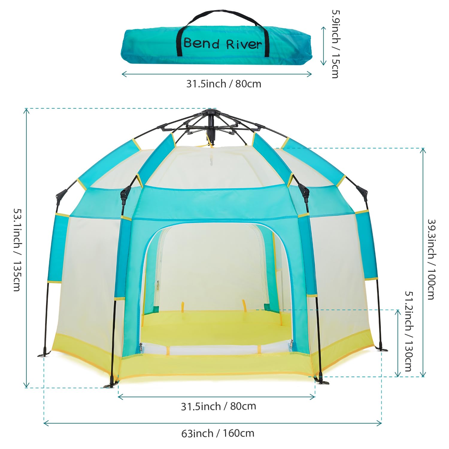 Portable Baby Playpen with Canopy