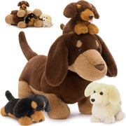18" Dog Stuffed Animals, 4-Pack Dachshund Stuffed Animal Set