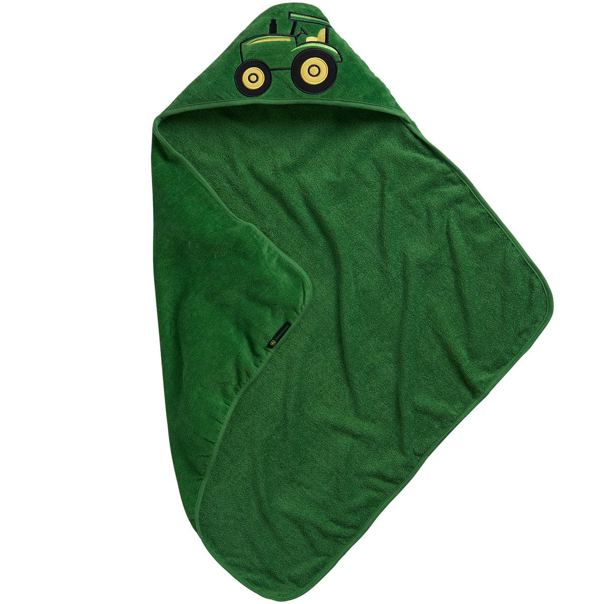 Baby Boys' Tractor Hooded Towel, Green, One Size