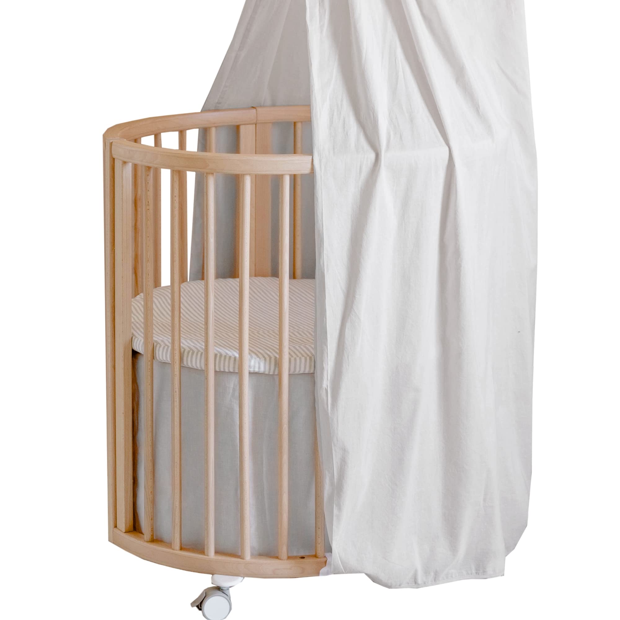 Stokke Sleepi Mini Bed Skirt by Pehr, Grey - Compatible with Stokke Sleepi Mini - Available in Numerous Colors - Machine Washable, Soft Organic Cotton