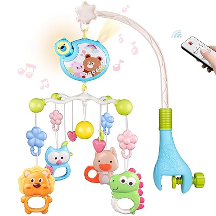 Crib Mobile with Music and Lights, Baby Mobiles for Cribs