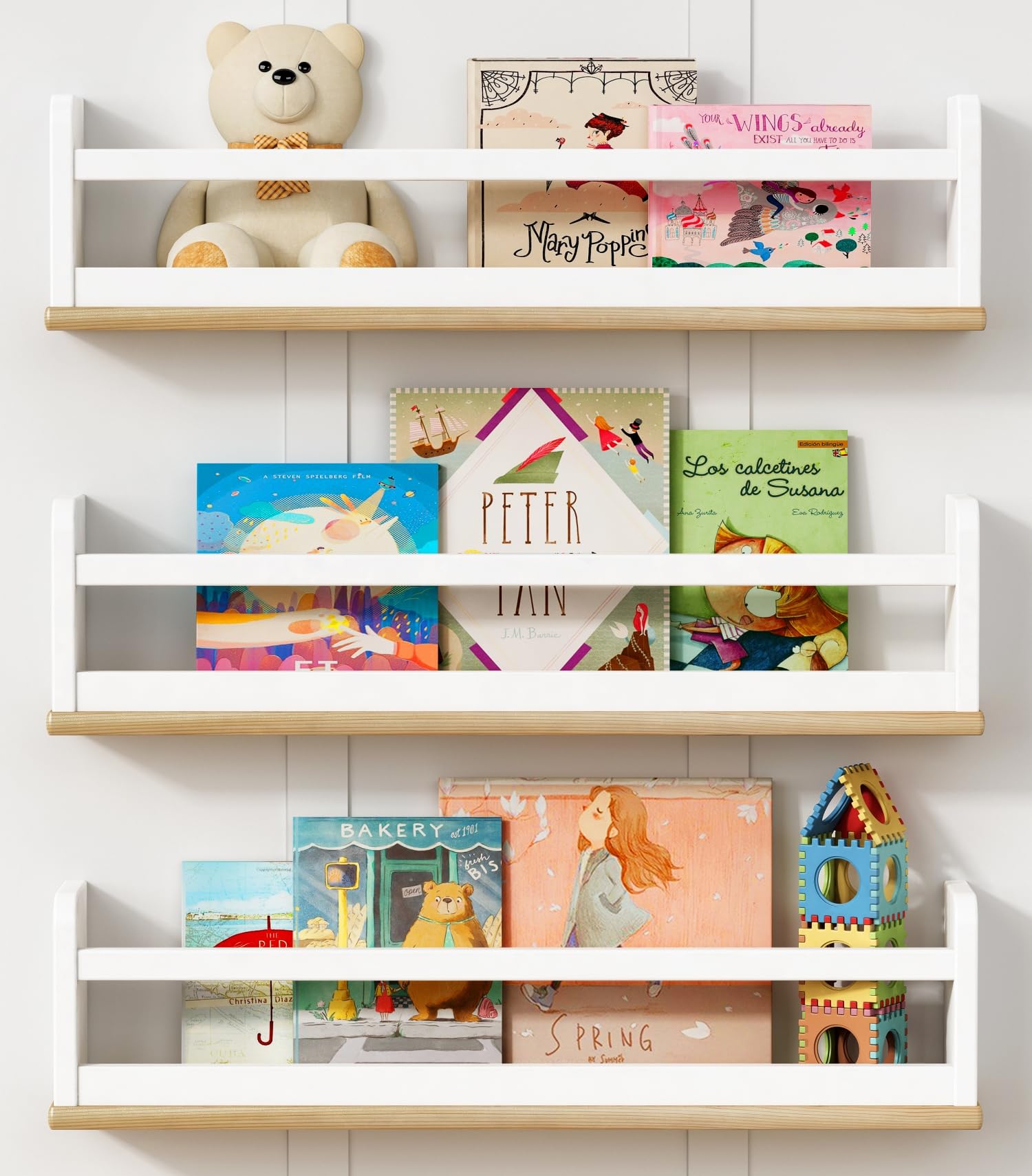 Floating Nursery Book Shelves for Wall 24 Inch