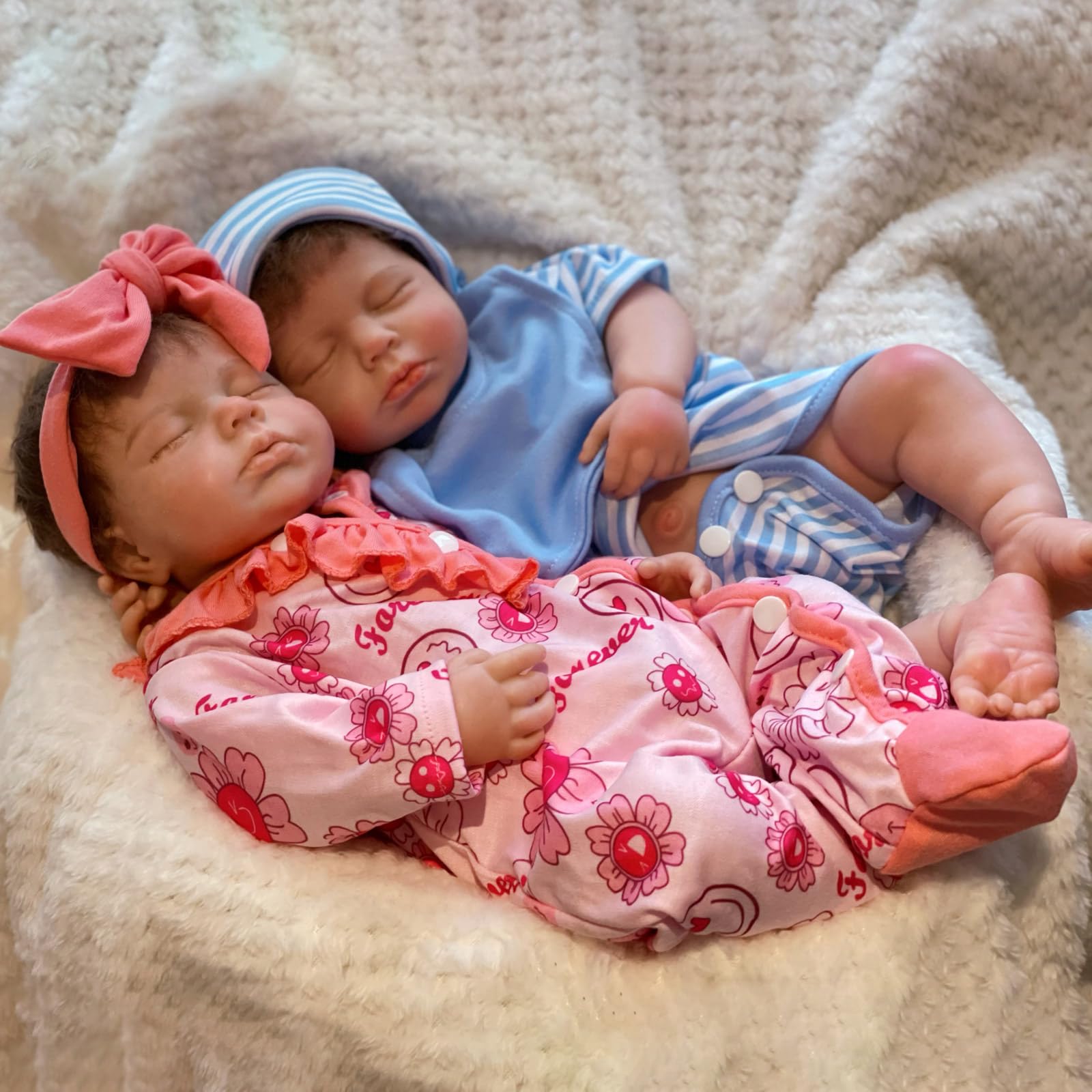 18 inch Silicone Baby Doll Full Body Realistic Weighted Reborn Doll Girl Sleeping Baby Doll