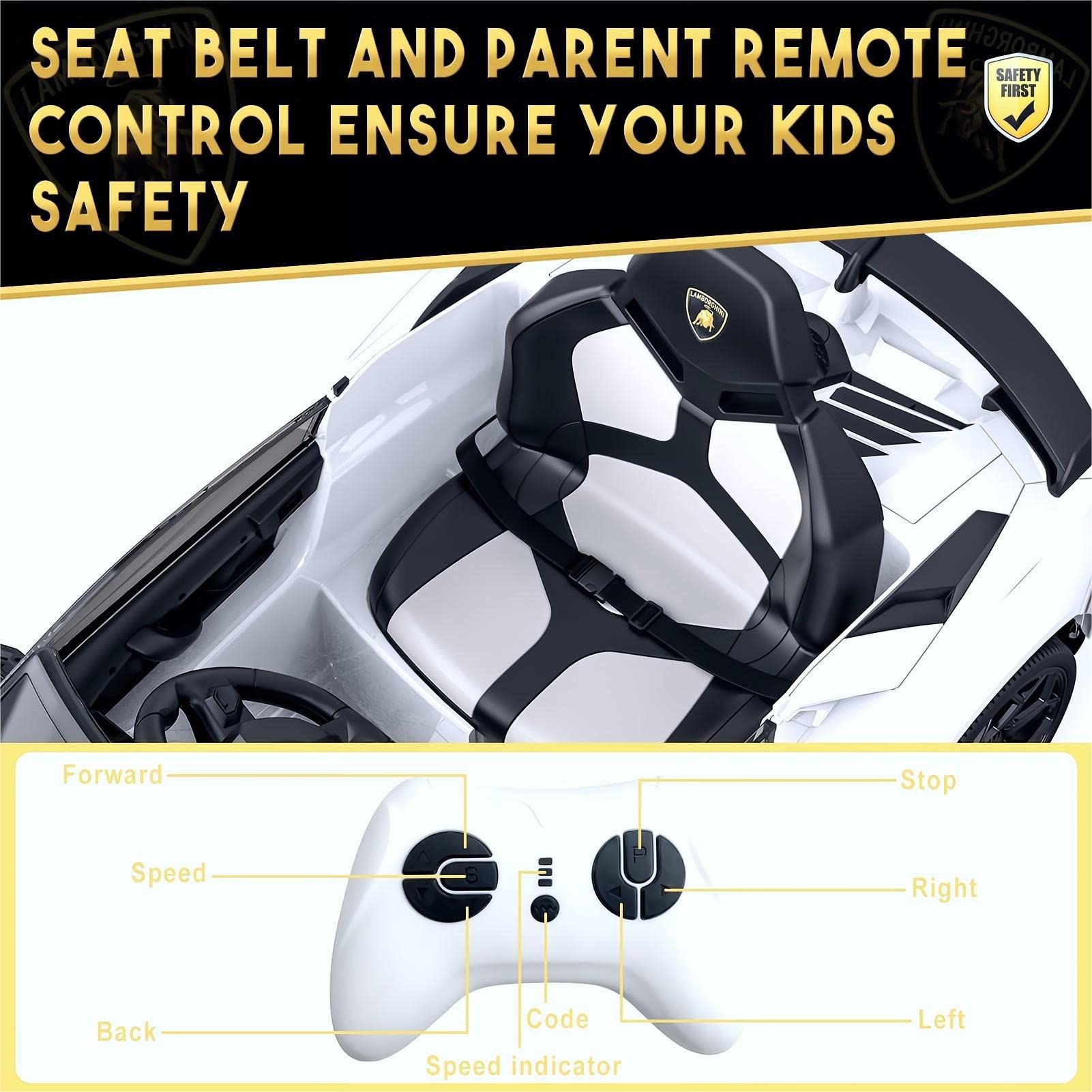 12V Licensed Lamborghini Electric Ride-On Car with Remote Control
