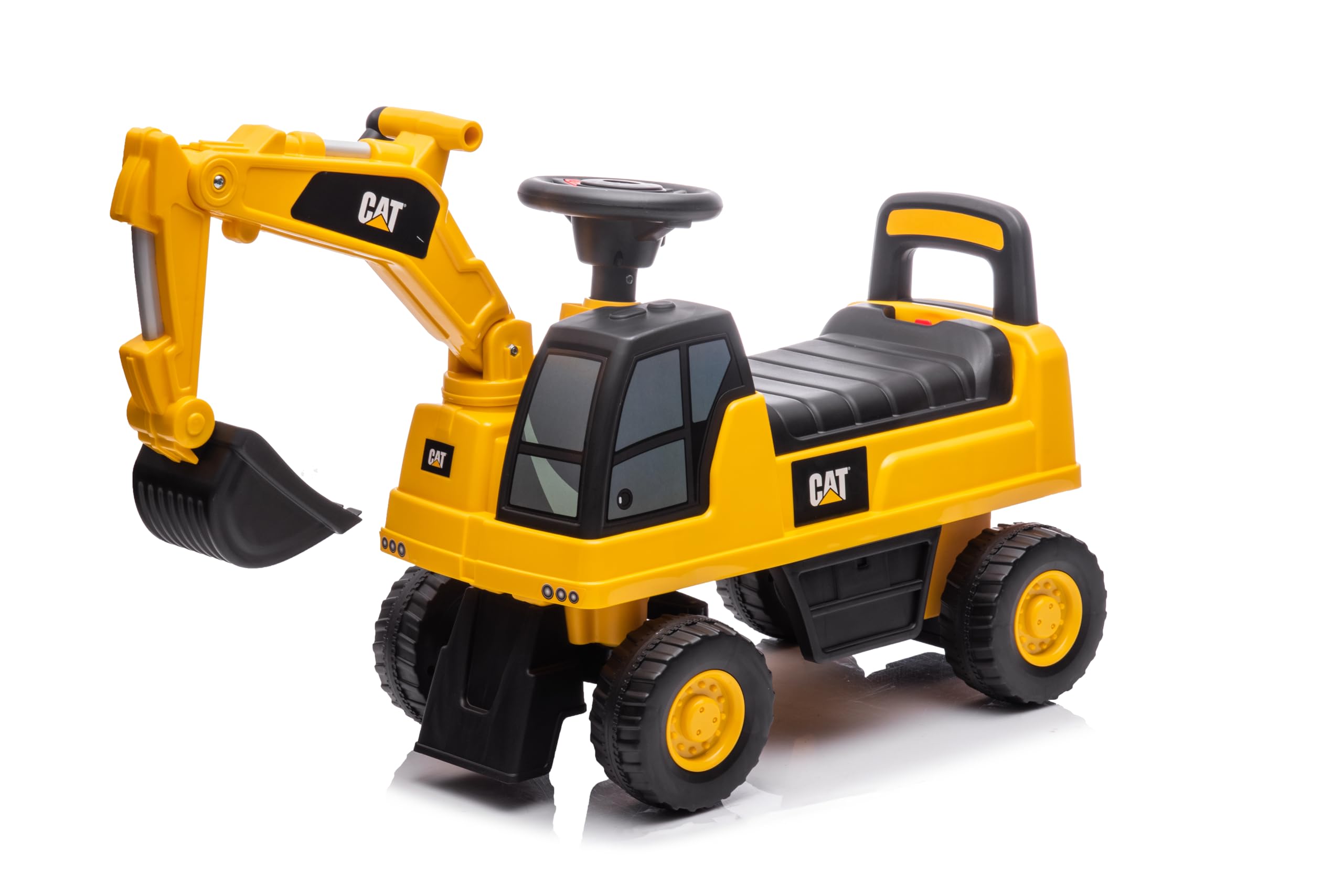 CAT Excavator Push Car for Toddlers with Rotating Bucket