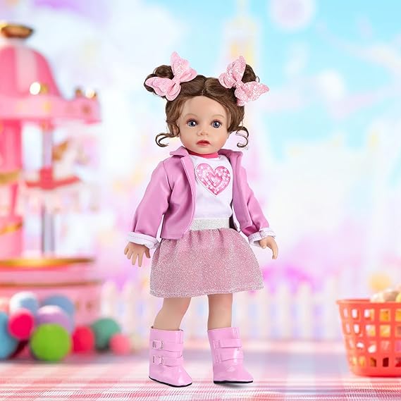 Lifelike Reborn Baby Dolls Dara - 20 Inch Realistic-Newborn Baby Doll Brown Hair Girl
