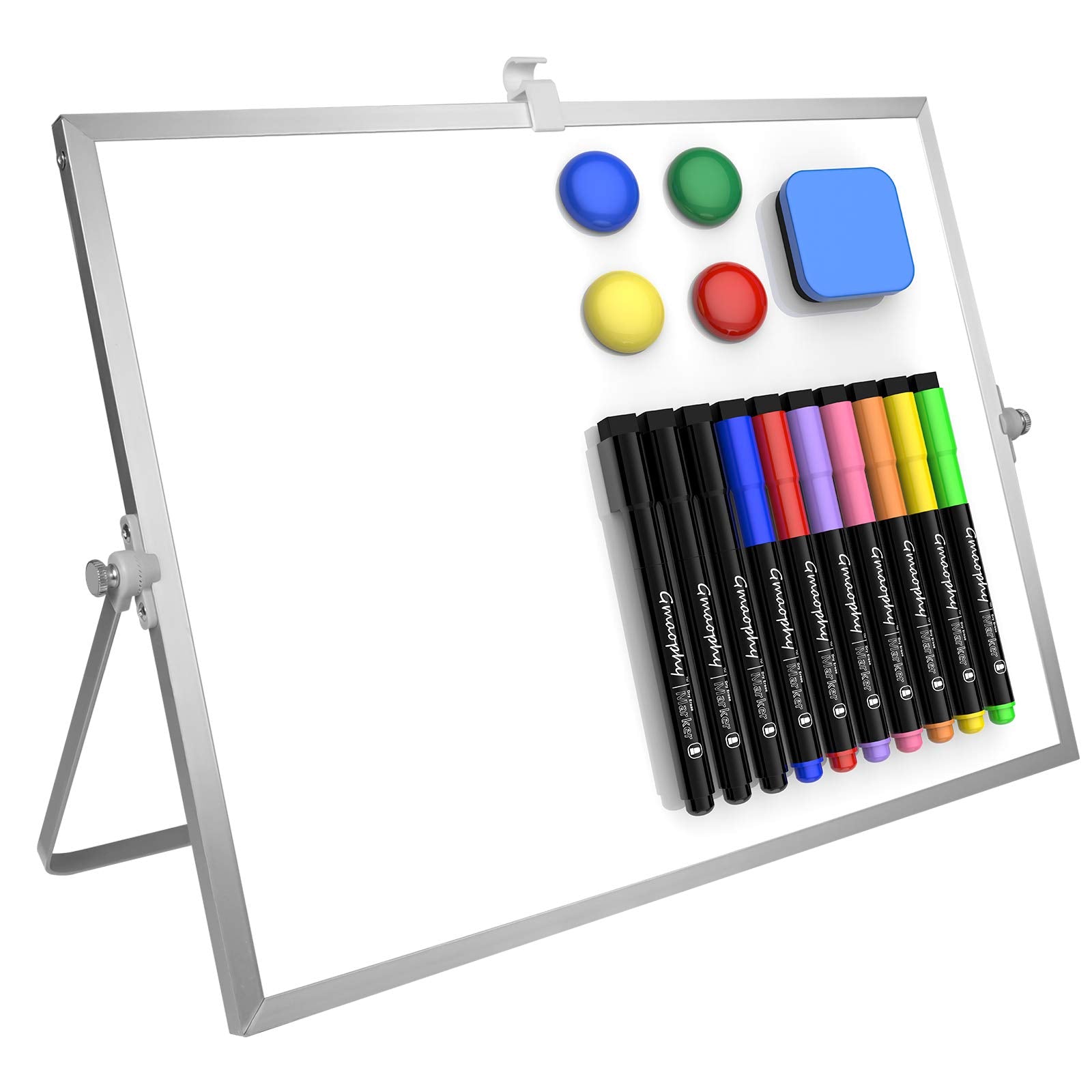 Double-Sided Magnetic Dry Erase Board with Stand
