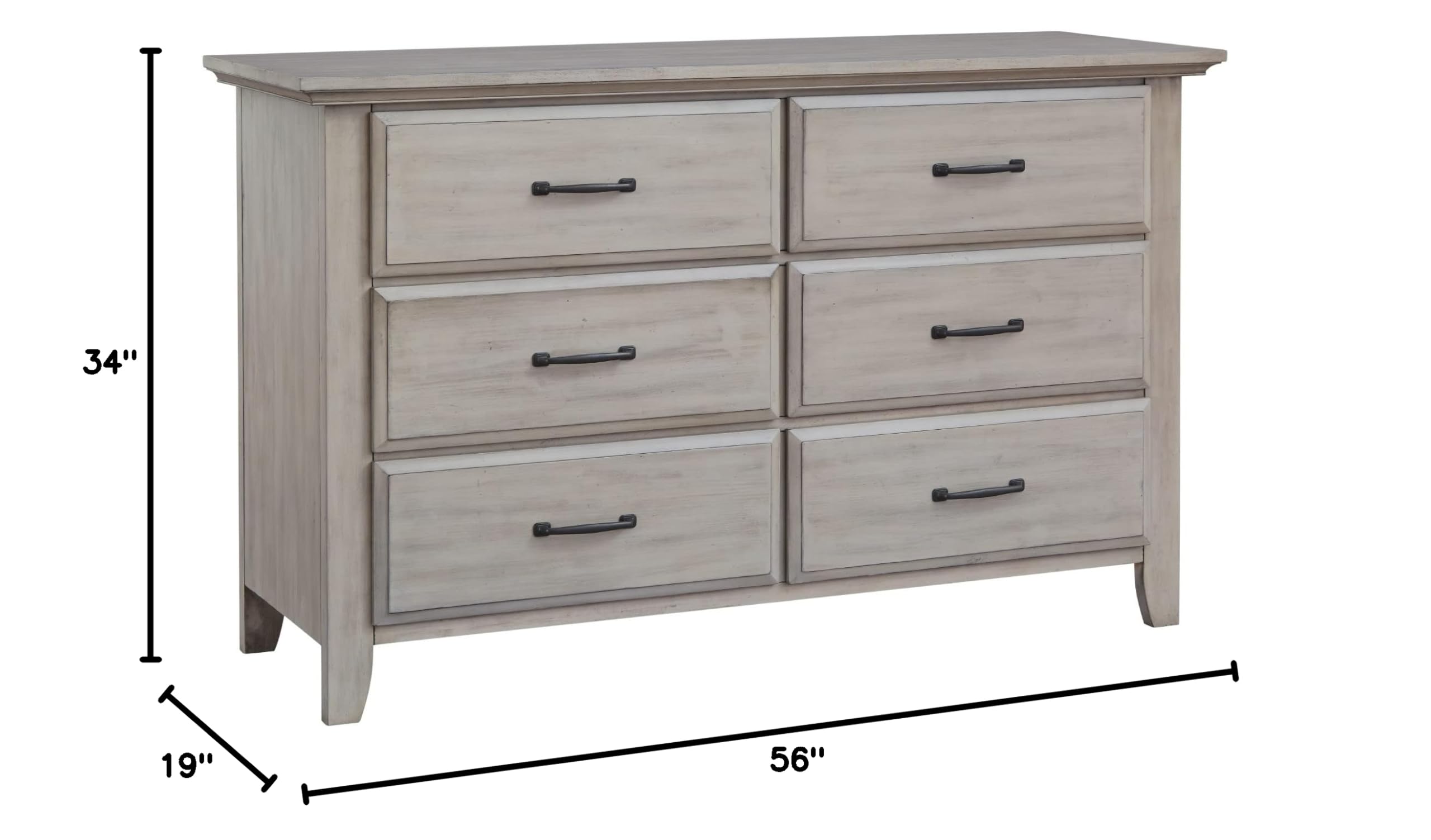 Chandler Premium 6-Drawer Dresser, Stone Wash