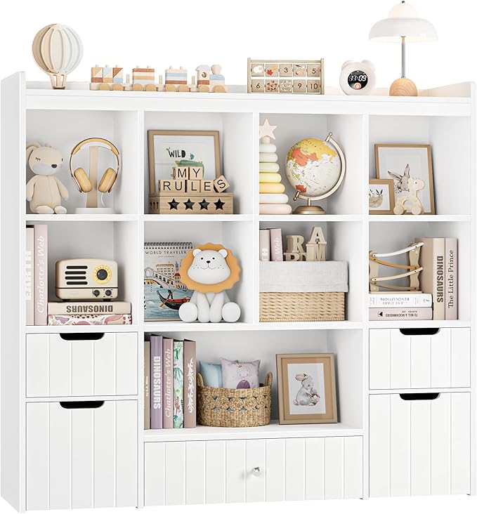 48" W Kids Toy Storage Organizer, Large Toy Storage Chest with Removable Bins