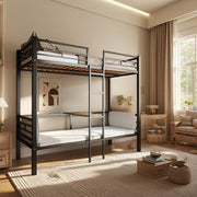 Full Size Convertible Loft Bed with Desk and Drawers