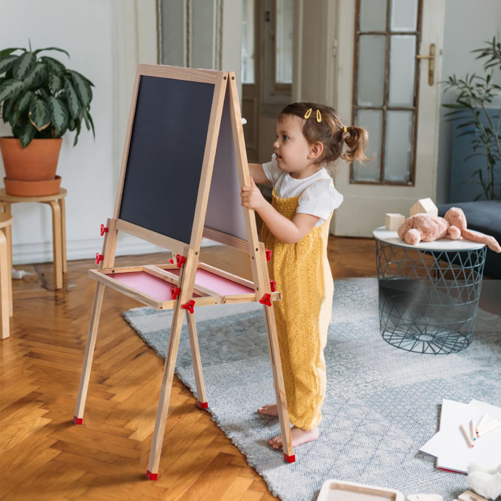 Kids Art Easel Double Sided Adjustable Wooden