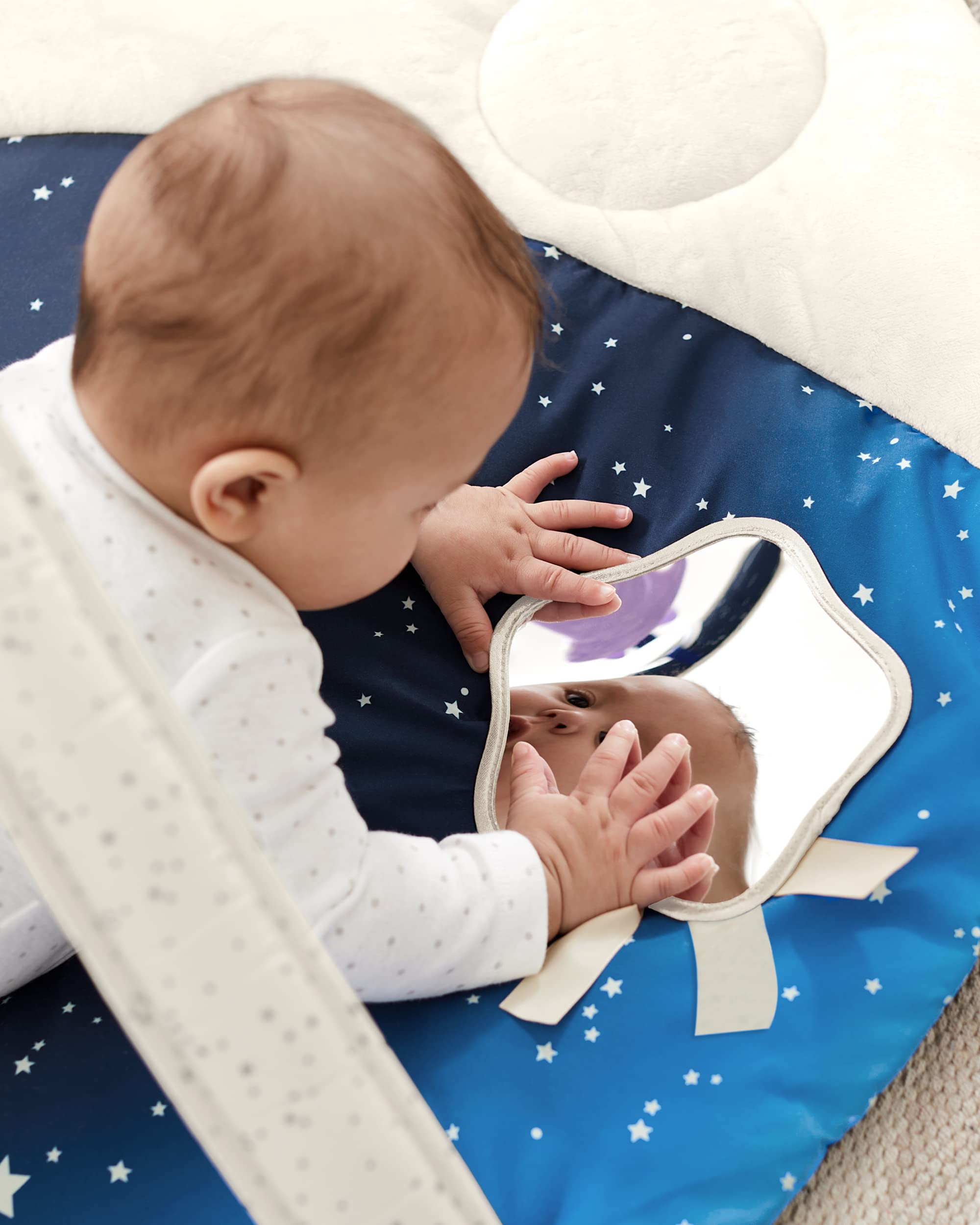 Tummy Time Mat, 3-in-1 Activity Baby Play Gym, Age 0+, Celestial Dreams, Grey
