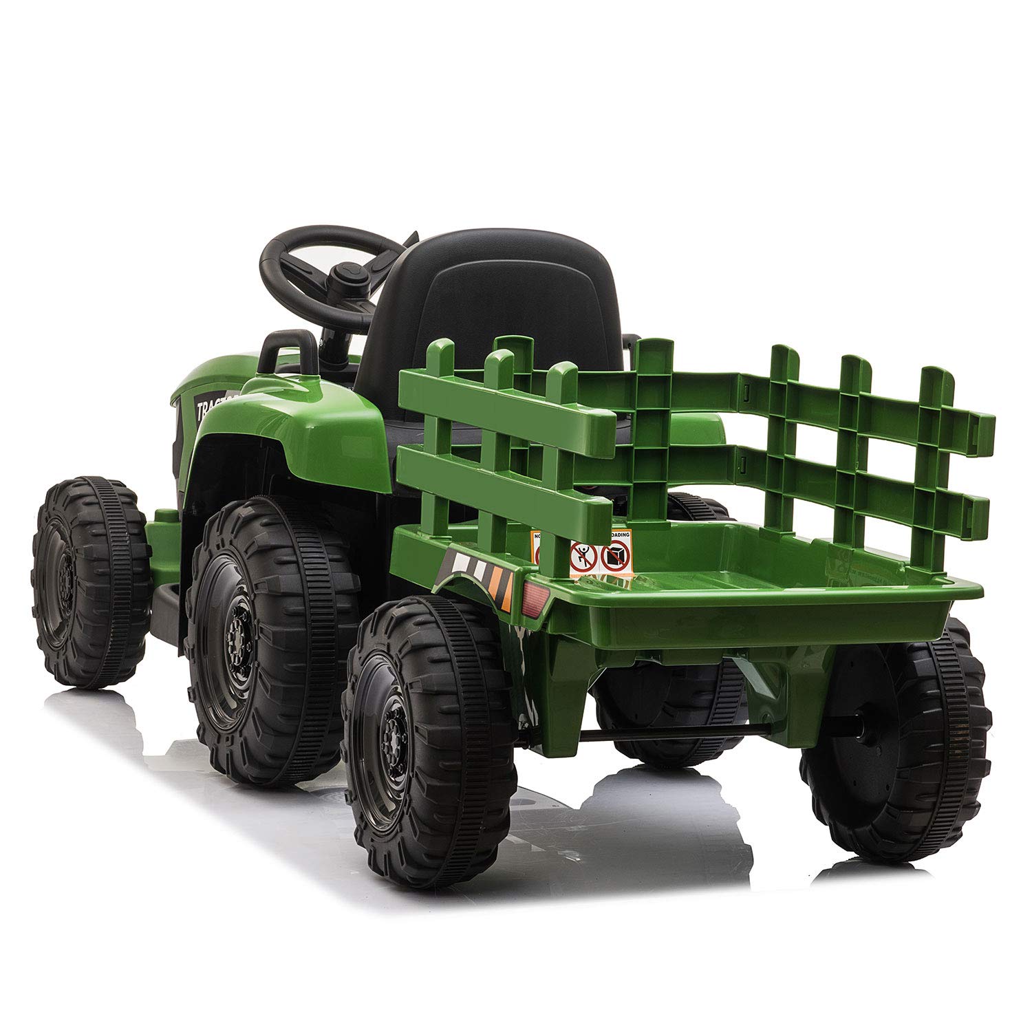 12V Electric Ride-On Tractor with Trailer for Kids