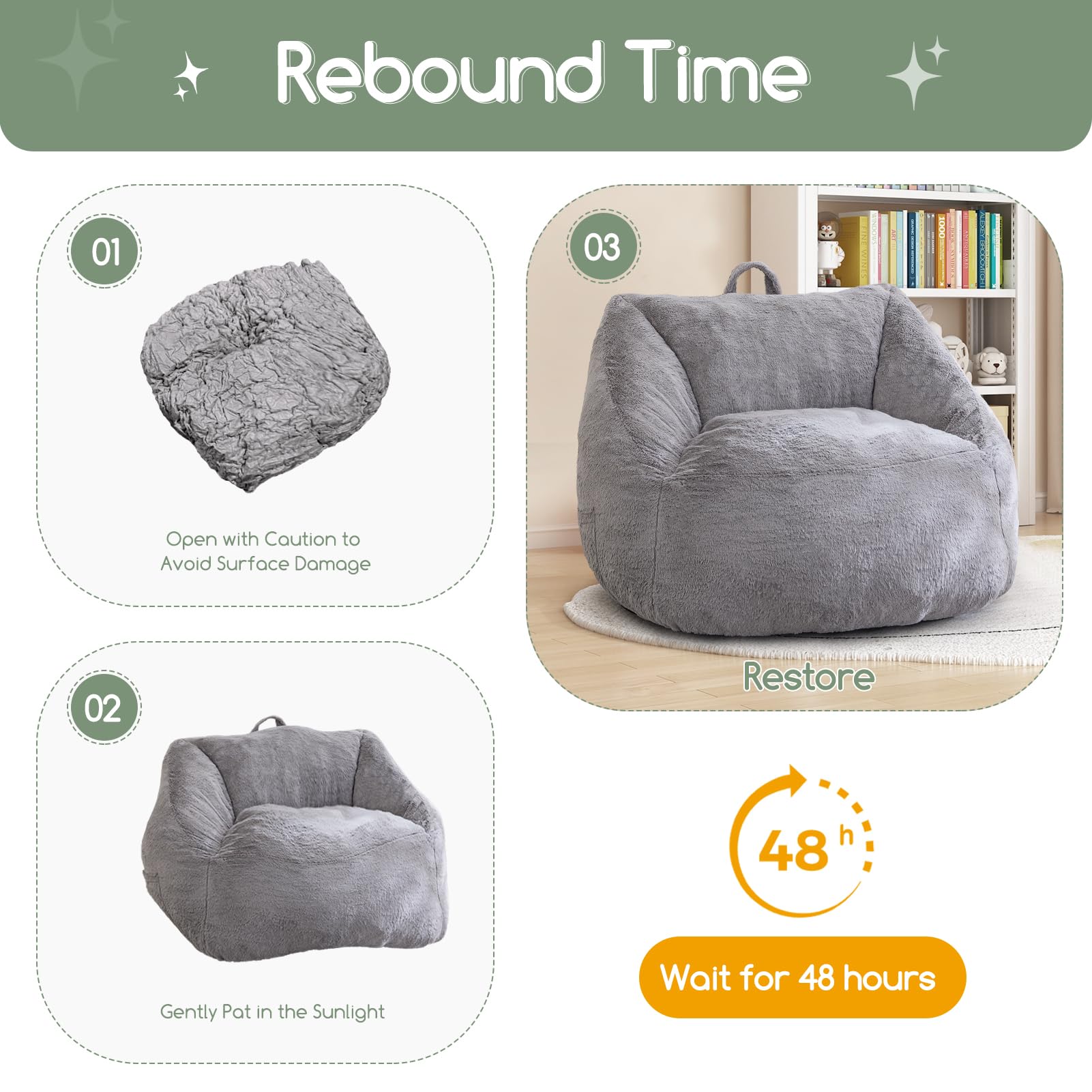 Kids Bean Bag Chair with Handle